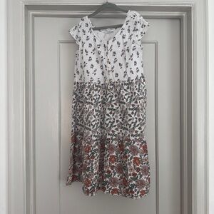 Dip Floral Dress with Button Detail 100% cotton